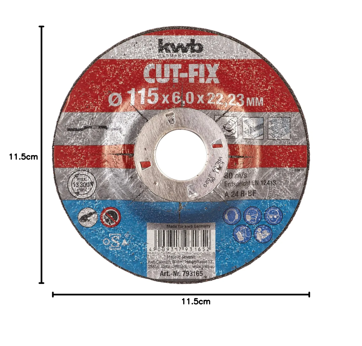KWB Cut-Fix 793165 disco sbavo 115 mm metallo 6 mm