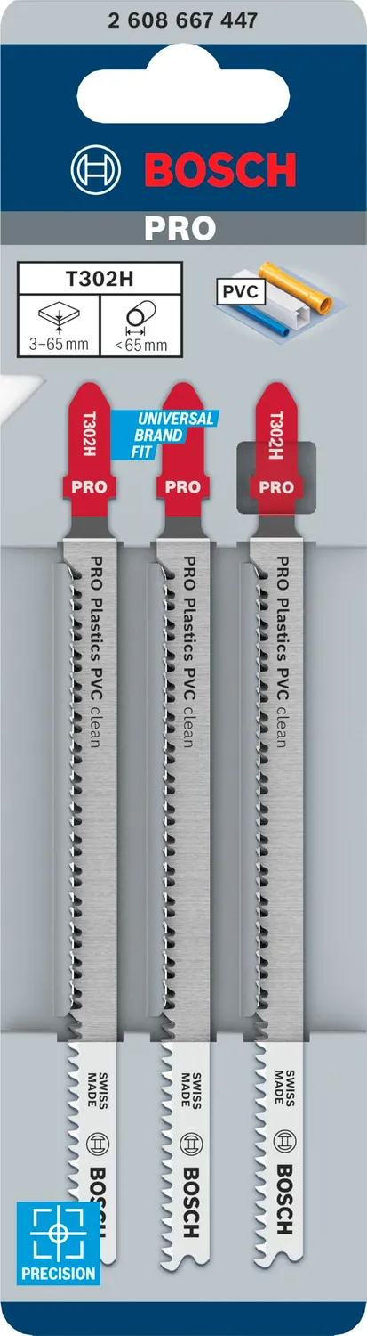 Bosch Expert Lame seghetto T 302 H PVC 132 mm set 3pz