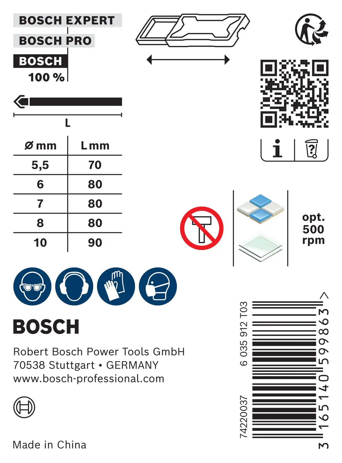 Bosch Expert CYL-9 SoftCeramic punte piastrelle 5pz 5,5-10 mm