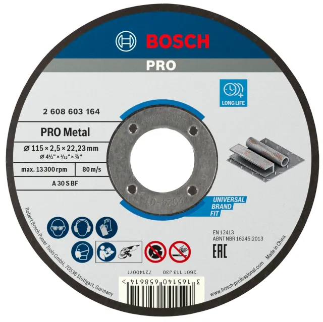 Bosch Expert disco taglio metallo 125mm foro 22,23mm dritto 2,5mm