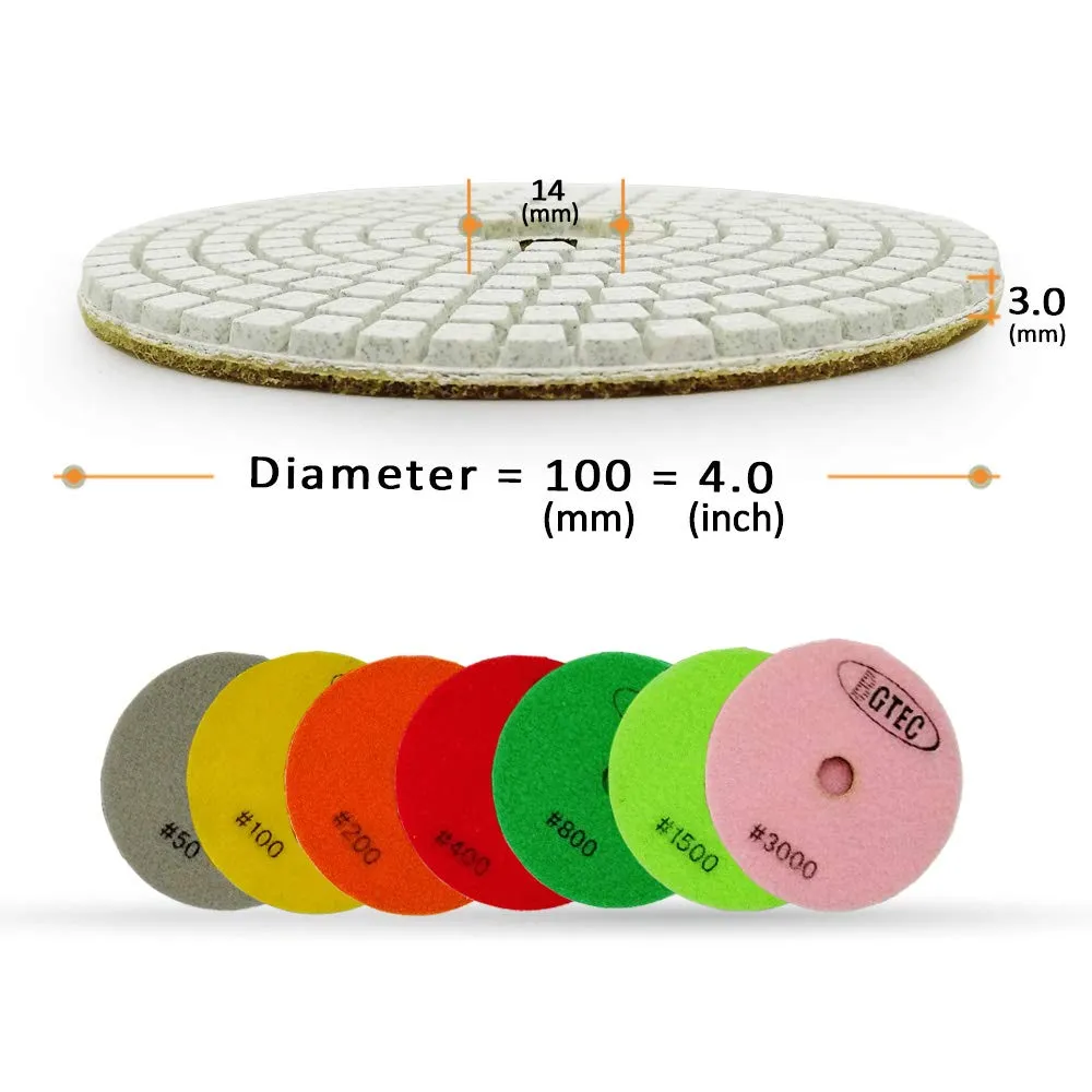 BGTEC MAB dischi diamantati lucidatura 100 mm 8 pezzi umido