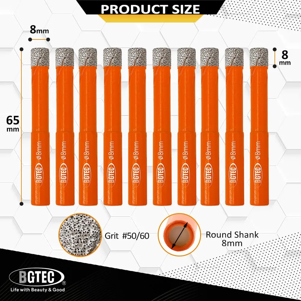 BGTEC punte diamantate 8mm gres porcellanato 10 pezzi