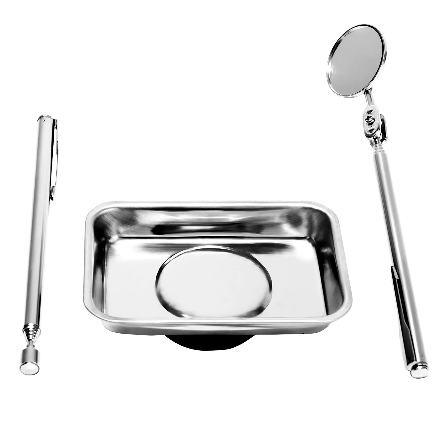 S&R Kit magnetico 3 pz vaschetta penna specchio officina