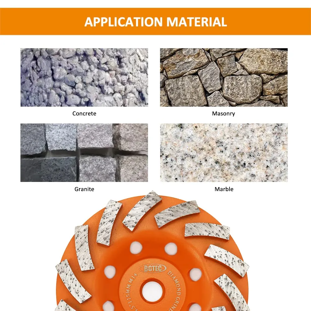 BGTEC Mola Diamantata 100mm M14 per Cemento 2 Pezzi