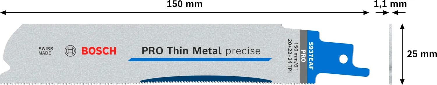 Bosch Expert PRO Thin Metal S937EAF lama sciabola 150 mm 5 pezzi