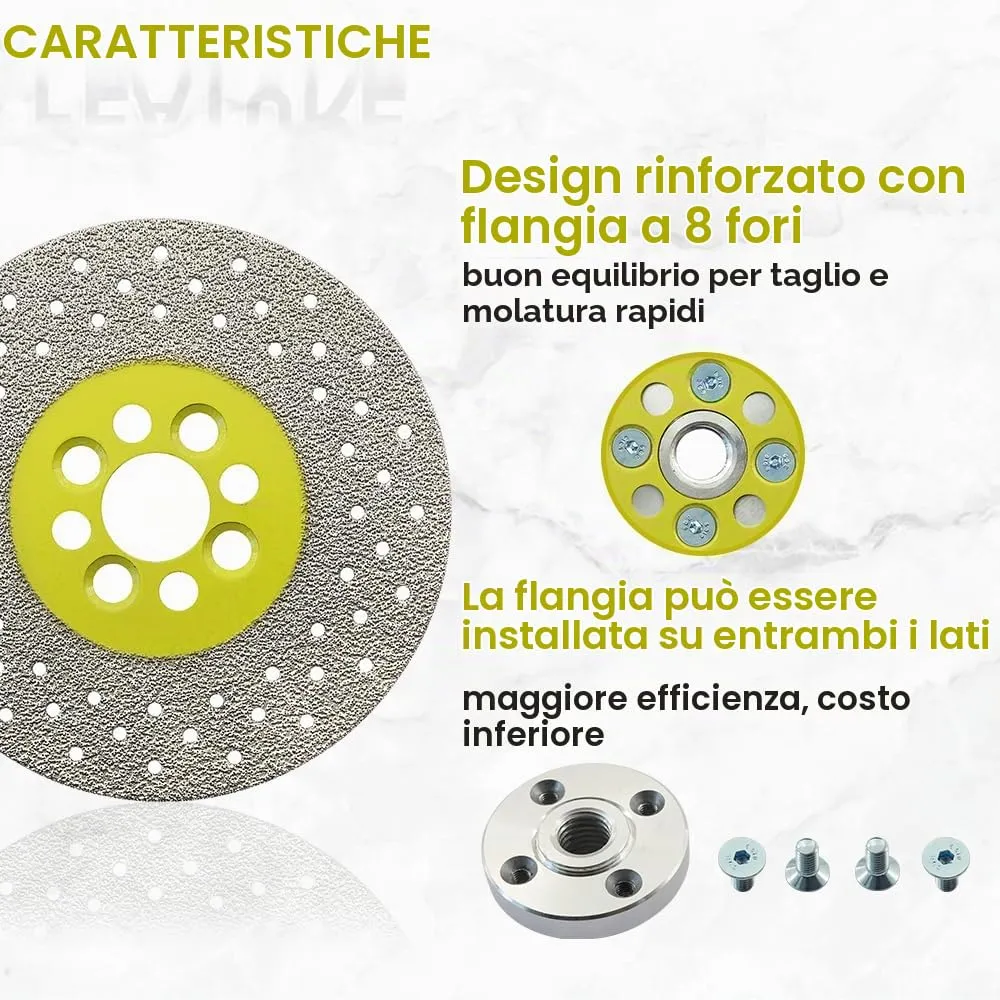 SANLEETEK Disco Diamantato 125mm M14 Doppia Faccia per Marmo