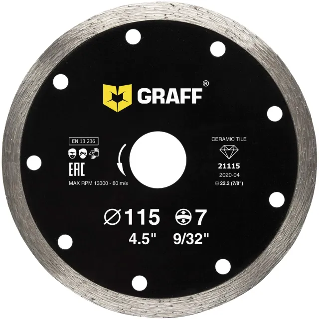 Graff Premium Disco Diamantato 115 mm Gres Sottile