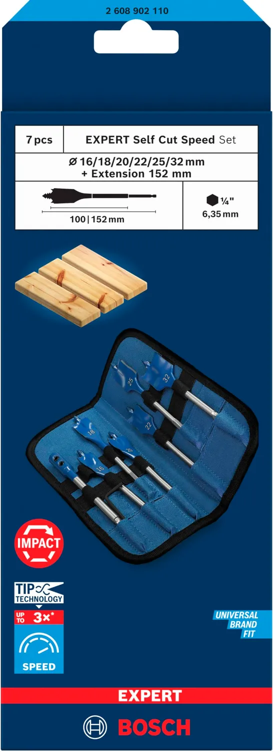 Bosch Expert Self Cut Speed punte a spada 7 pz con prolunga