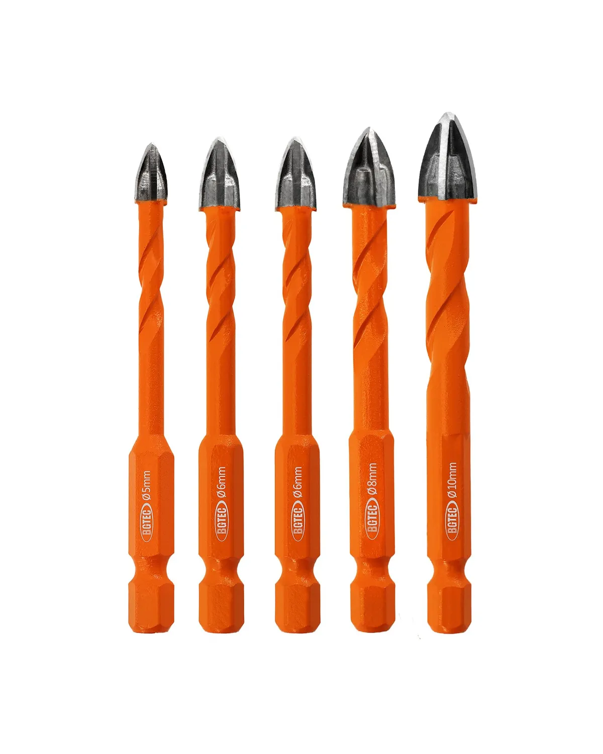 BGTEC set punte trapano 10 pezzi 5-12 mm esagonale