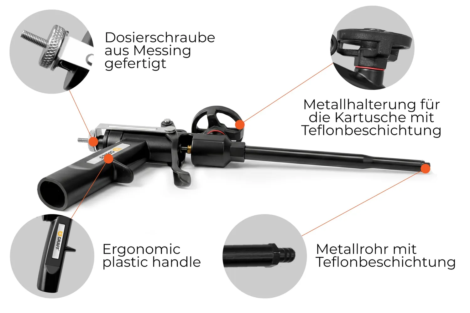 Graff pistola schiuma PU teflon alluminio
