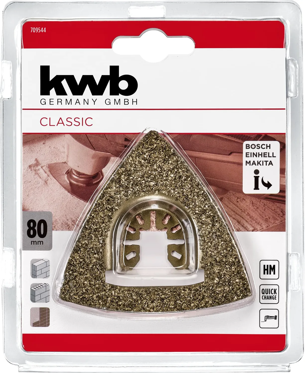 KWB 709544 raspa delta 80 mm carburo per multifunzione