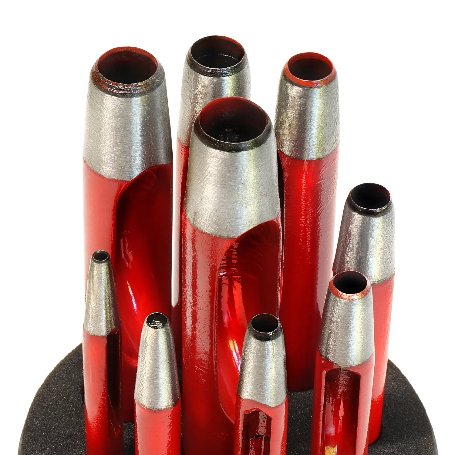 S&R punzoni cuoio fustelle 9 pz 2-10 mm rossi
