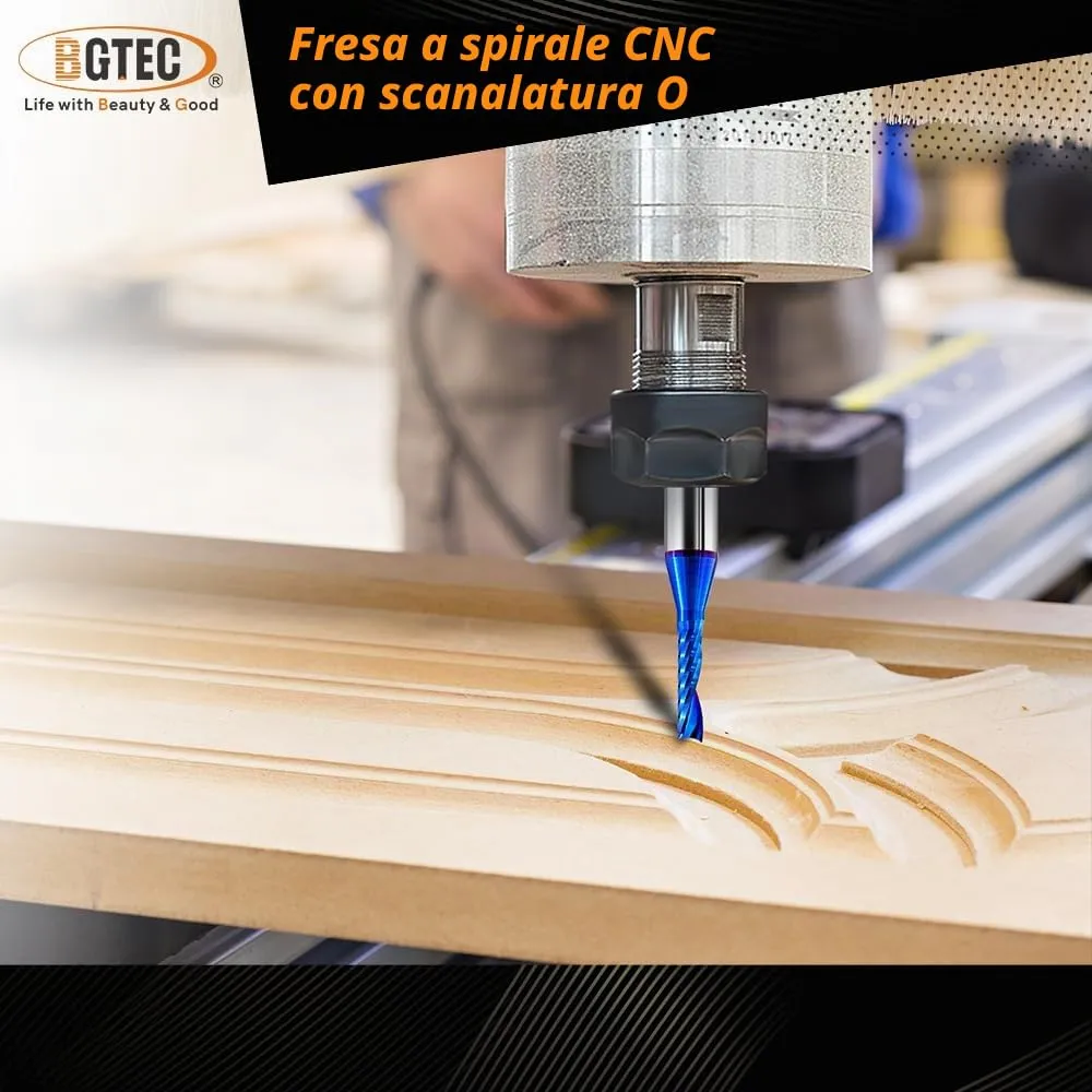 BGTEC fresa CNC elicoidale 3 mm per legno e alluminio
