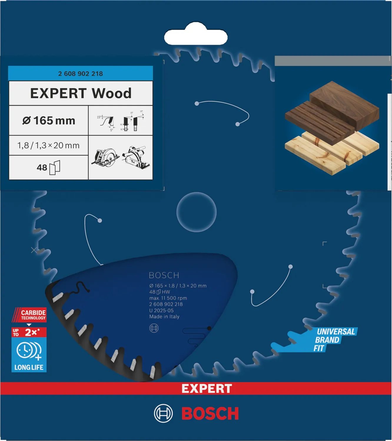 Bosch Expert Wood lama circolare 165x20 mm T48 legno