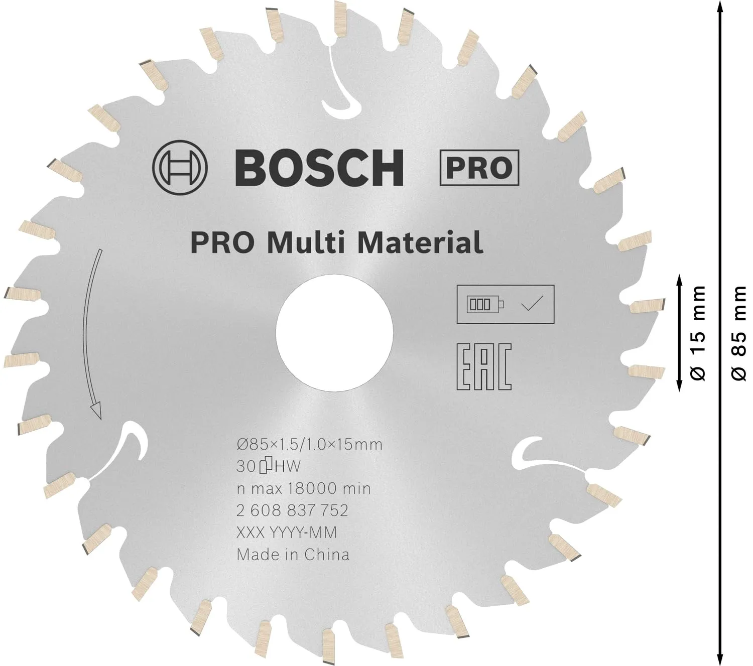 Bosch Pro lama circolare Multi Material cordless multimateriale