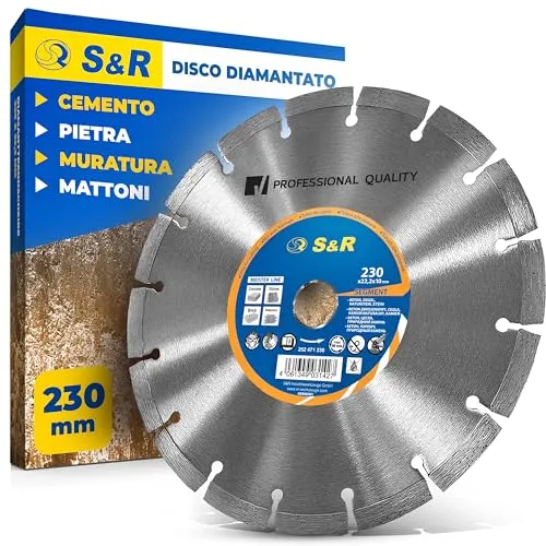 S&R disco diamantato 230x22,2 mm cemento pietra taglio a secco