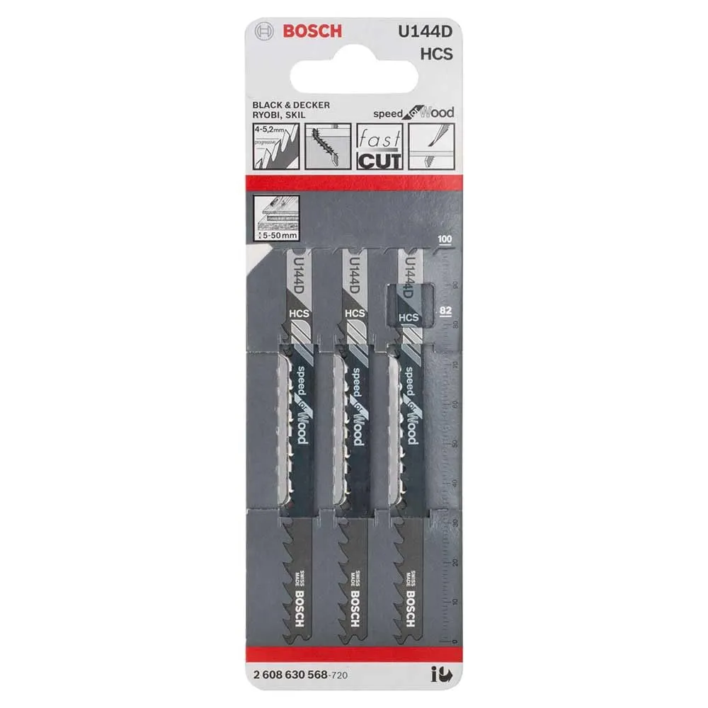 Bosch Expert U144D lame seghetto legno Speed 3 pezzi