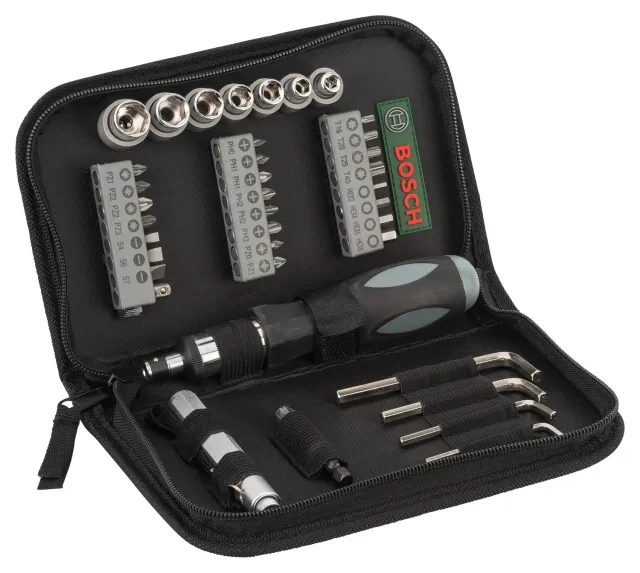 Bosch Astuccio Avvitamento 38 pezzi con Cricchetto