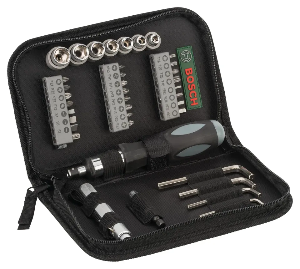 Bosch Astuccio Avvitamento 38 pezzi con Cricchetto