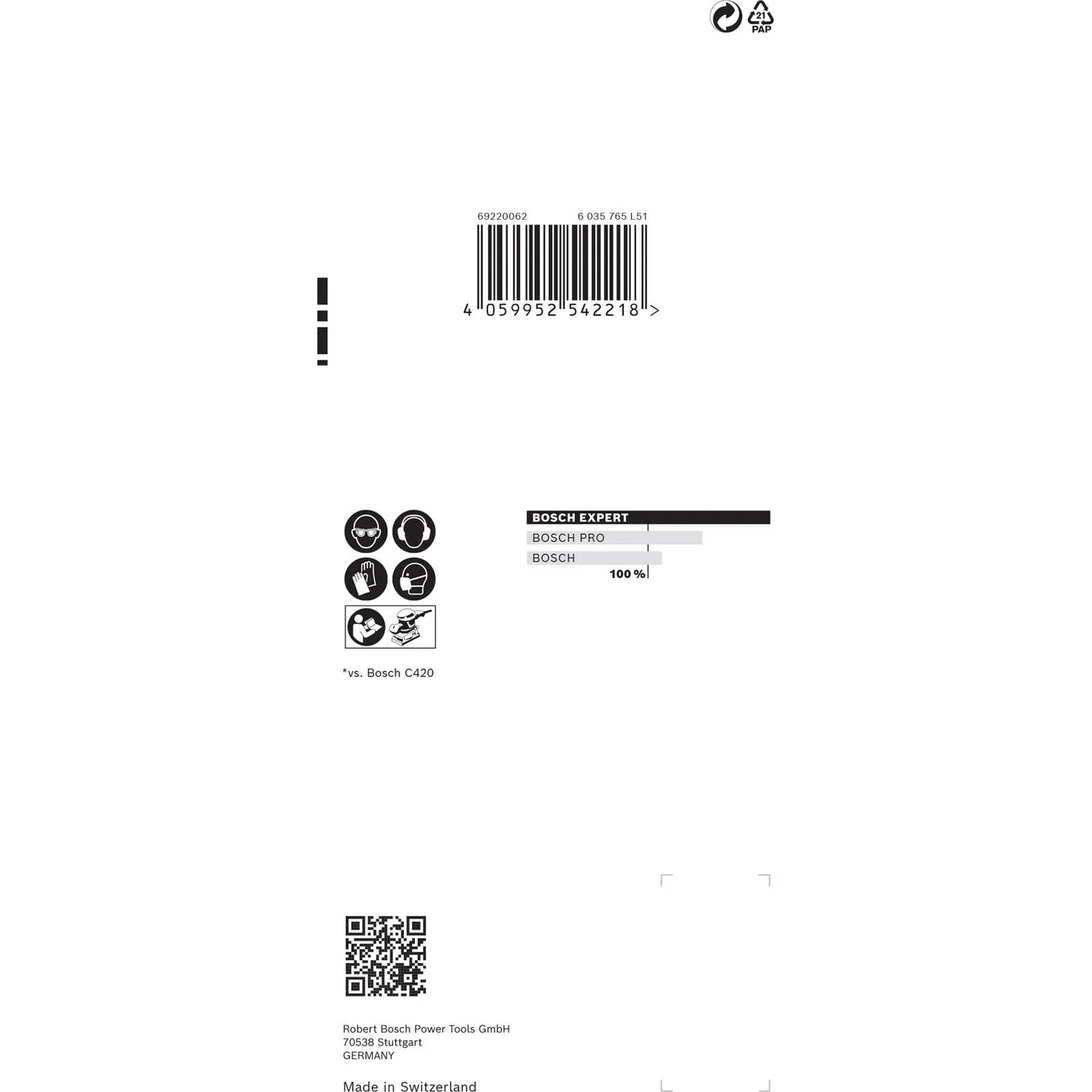 Bosch Expert C470 fogli abrasivi 80x133 mm grana 240 10 pz