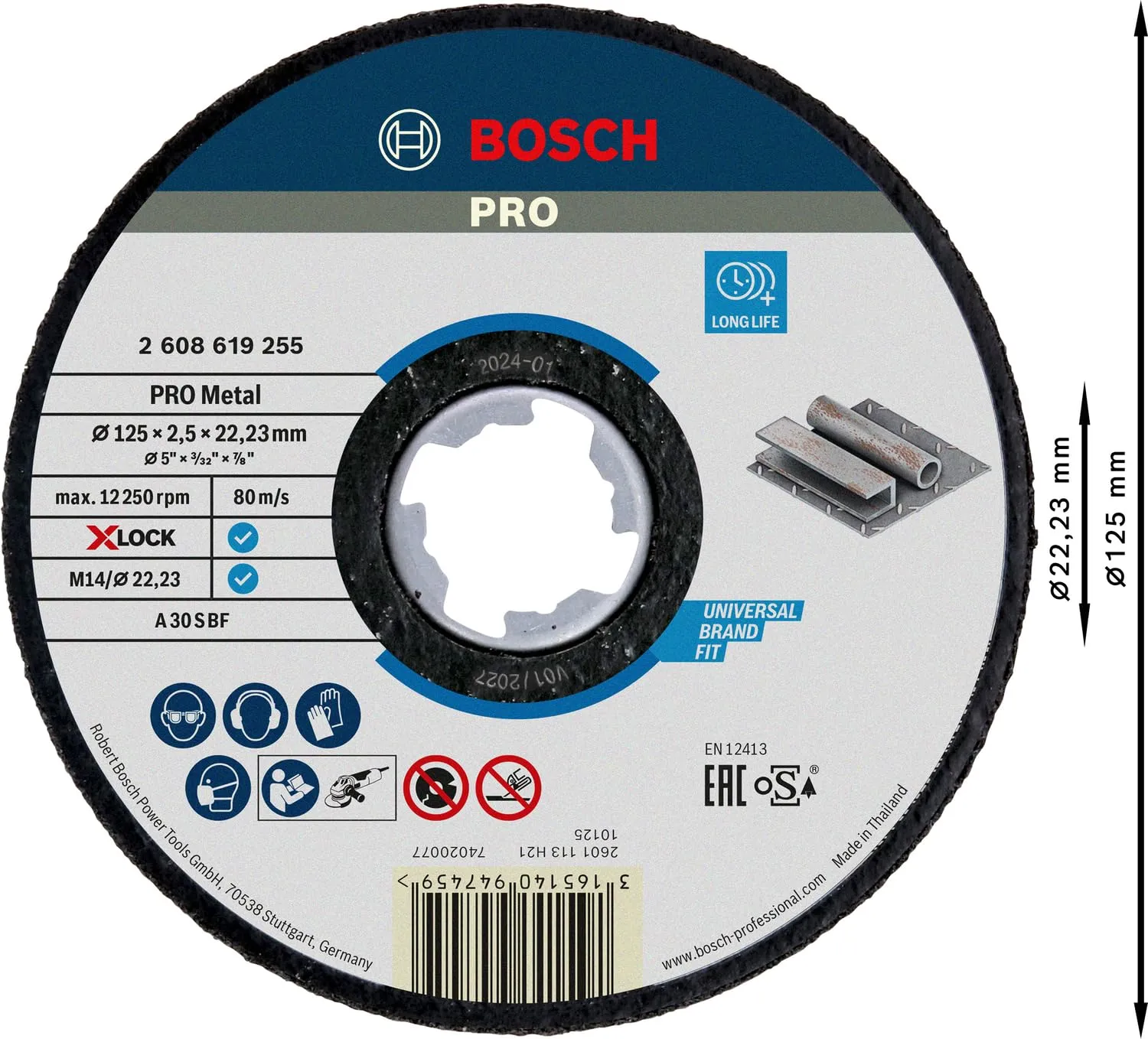 Bosch Expert PRO Metal disco taglio 125x2,5 mm X-Lock