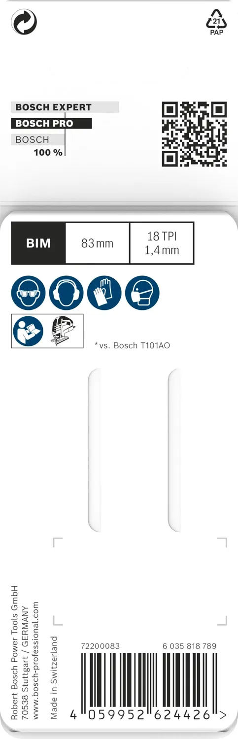 Bosch Expert T101AOF lame seghetto 2 pezzi legno duro
