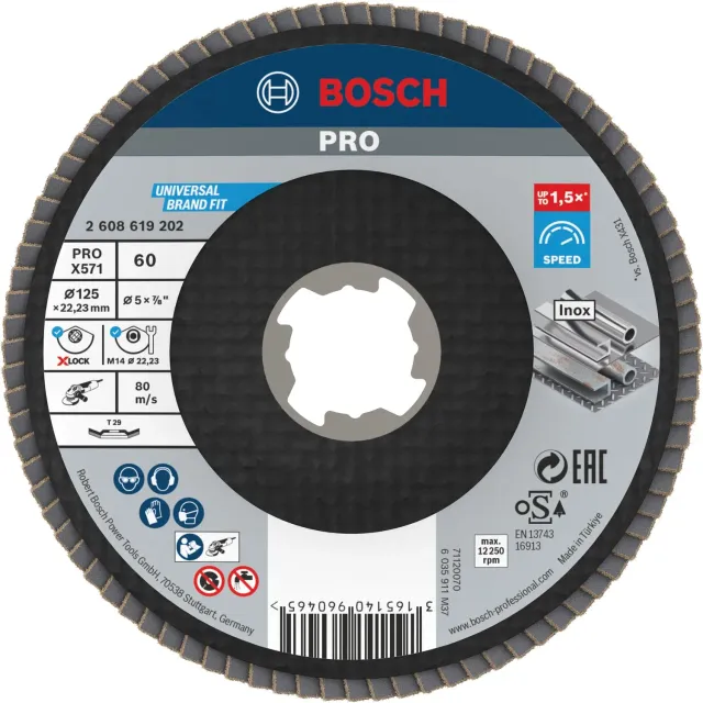 Bosch Expert PRO X571 disco lamellare 125 mm K60 metallo