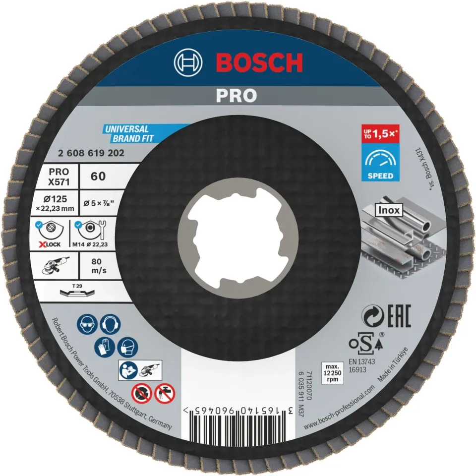 Bosch Expert PRO X571 disco lamellare 125 mm K60 metallo