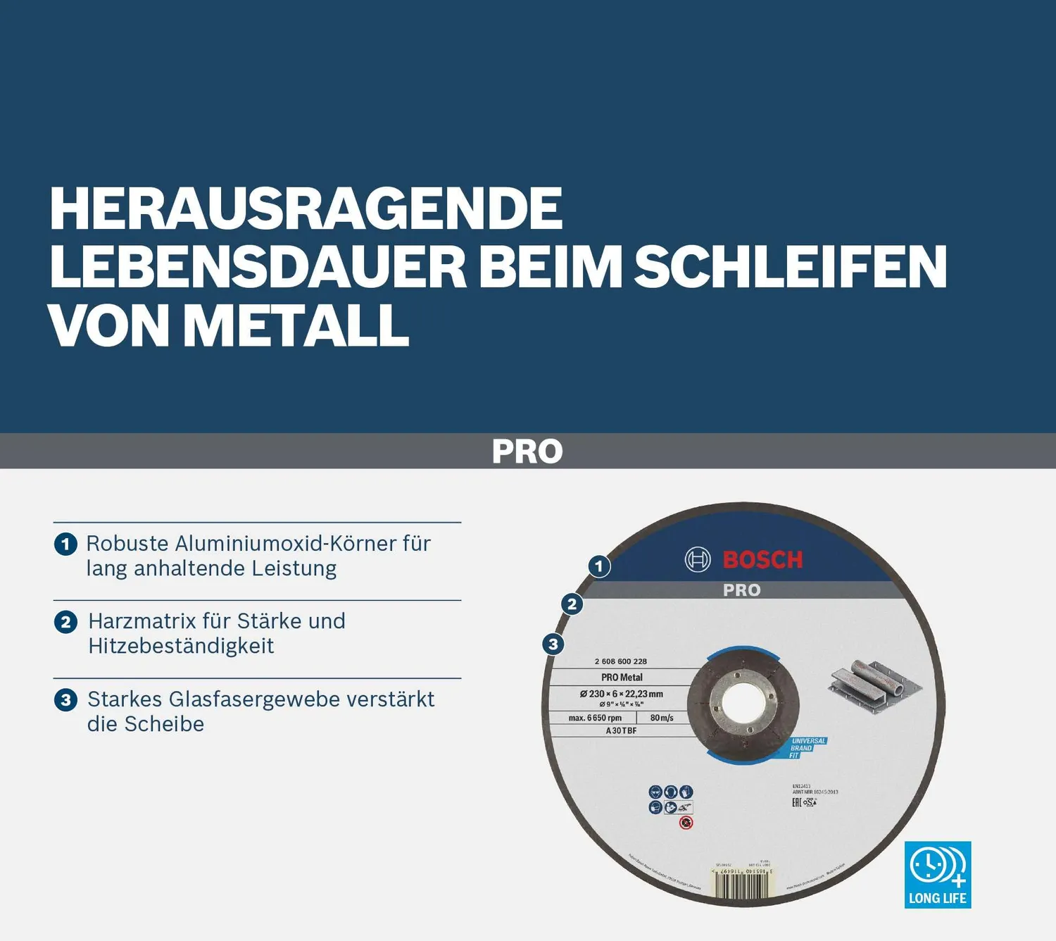 Bosch Expert Mola da Sbavo Metallo 180x8x22,23mm 1pz