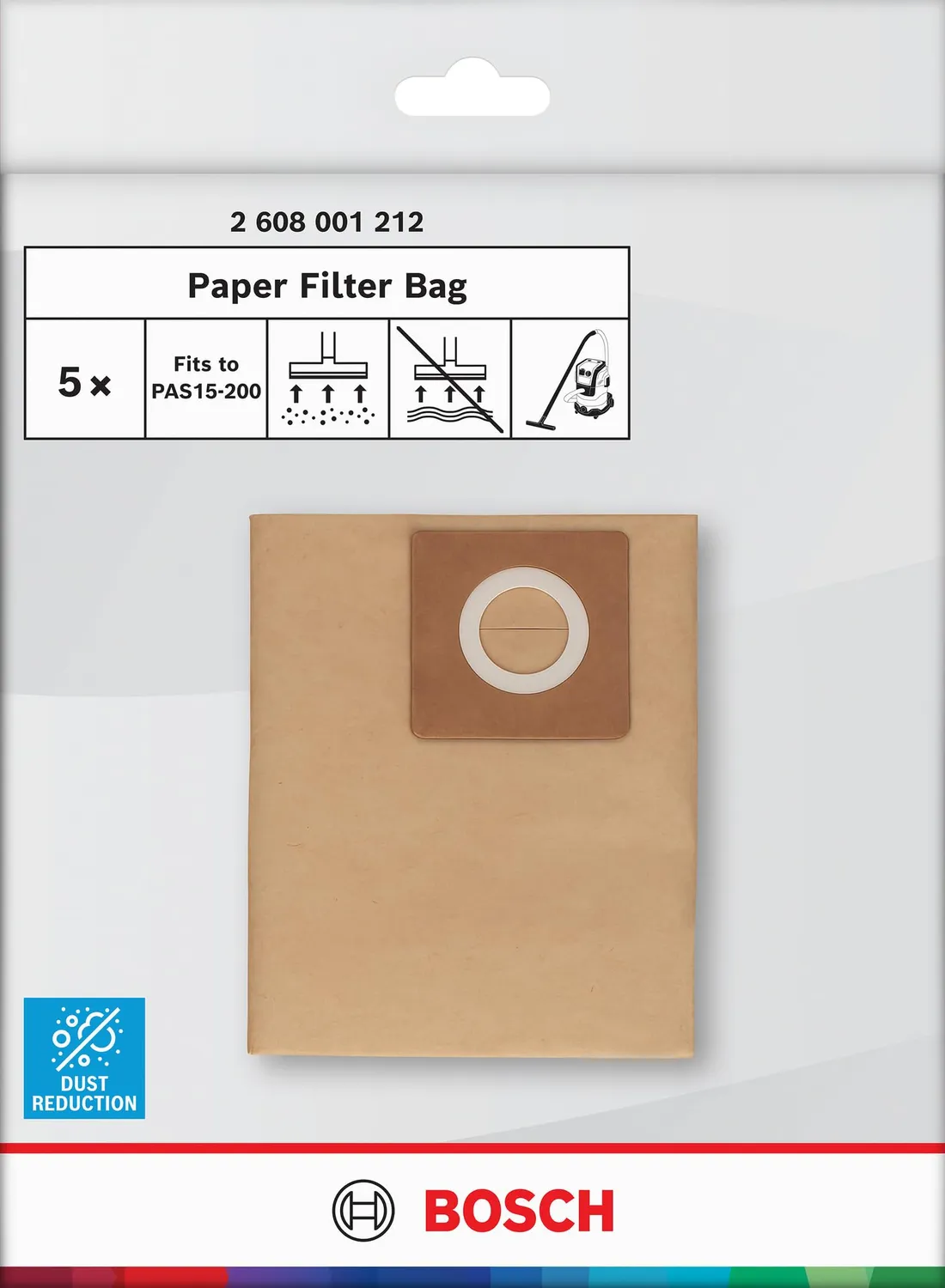 Bosch Expert Sacchetti Carta Aspirapolvere 5pz Secco