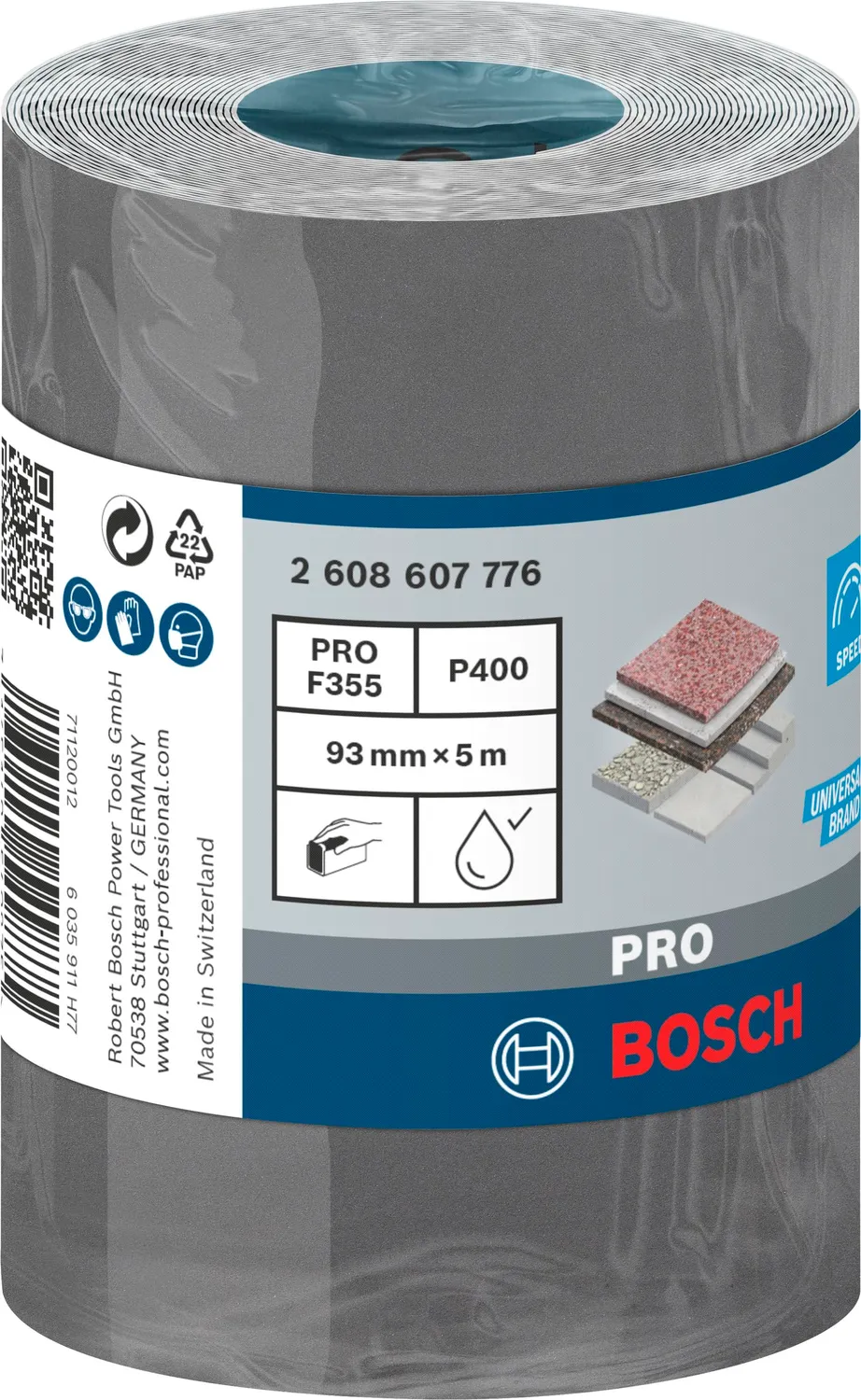 Bosch PRO Rotolo abrasivo C355 G400 93 mm x 5 m