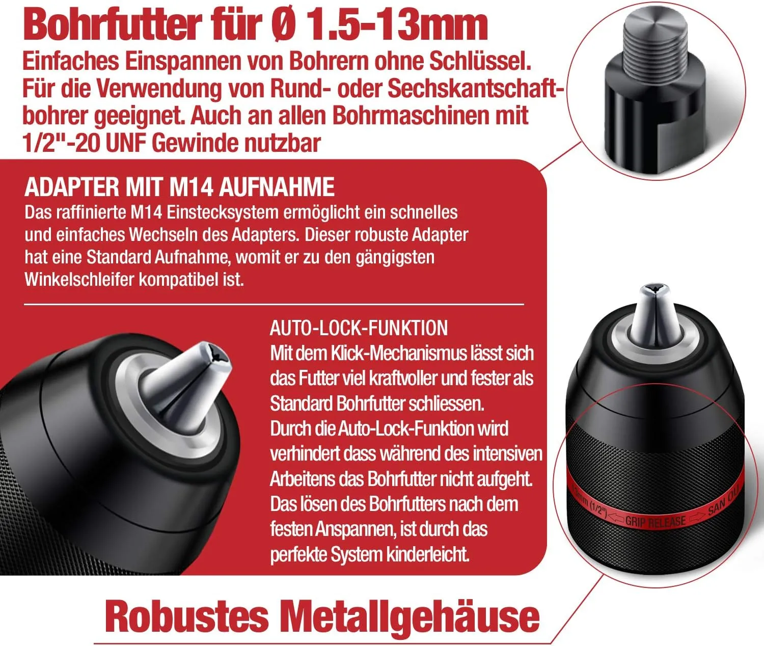 Schwabenbach mandrino autoserrante 1,5-13 mm M14