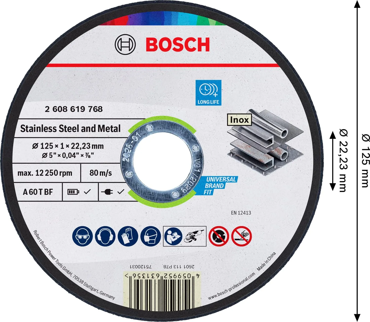 Bosch Expert Standard Disco Taglio Metallo 125x1 mm inox