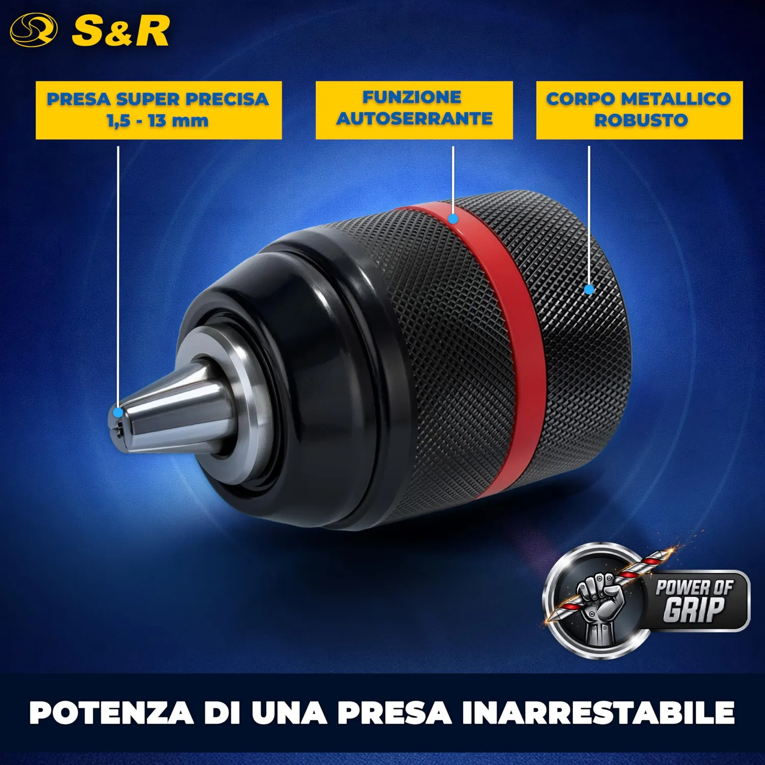 S&R Mandrino Autoserrante 1.5-13 mm SDS-Plus 1/4"