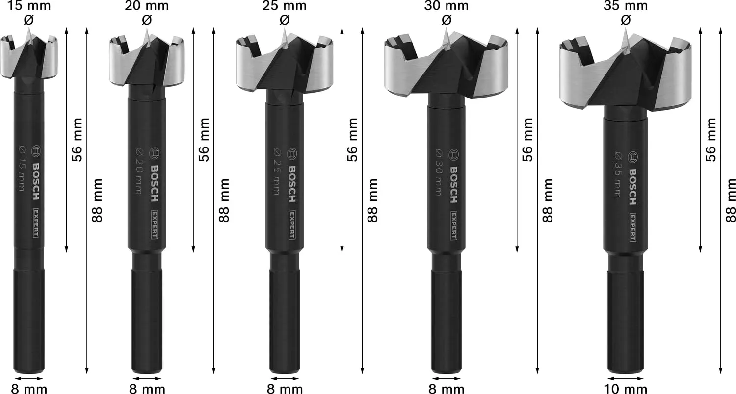Bosch Expert Wood Forstner punte legno 15-35 mm 5 pz duro