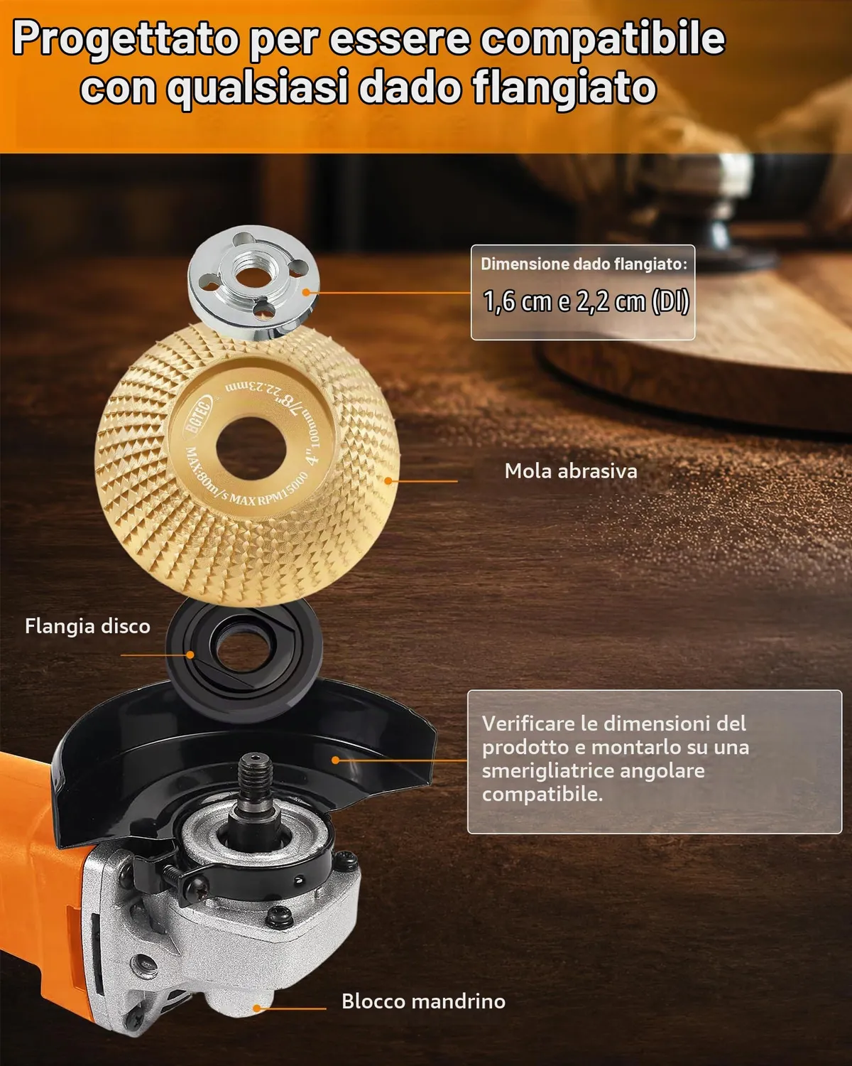 BGTEC dischi raspa legno 100+75 mm 5 pezzi