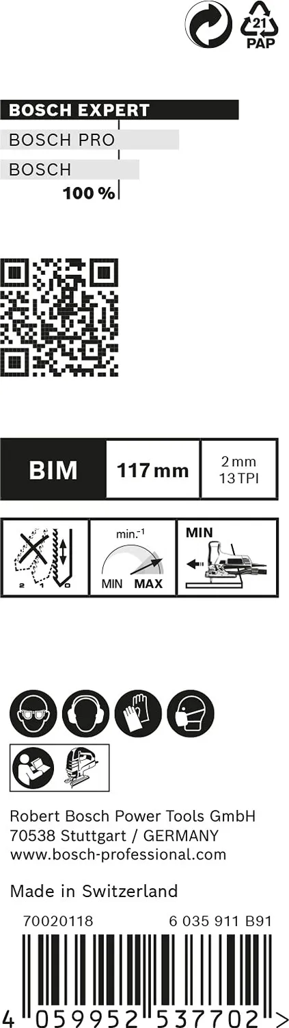 Bosch Expert Hardwood T308BF lama seghetto alternativo 100 pz legno duro