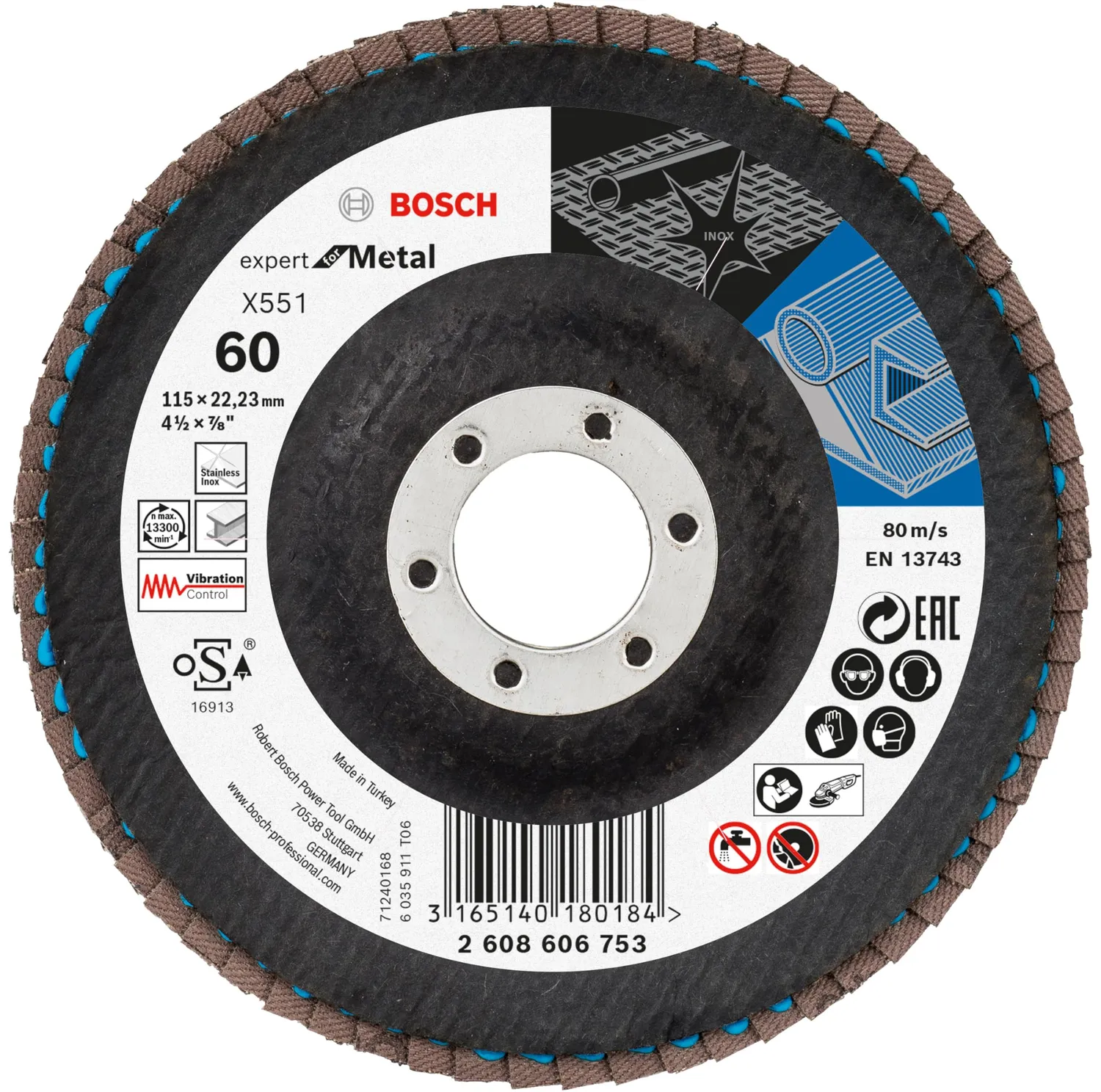 Bosch Expert X551 dischi lamellari dritti 115 mm 3 pz per metallo