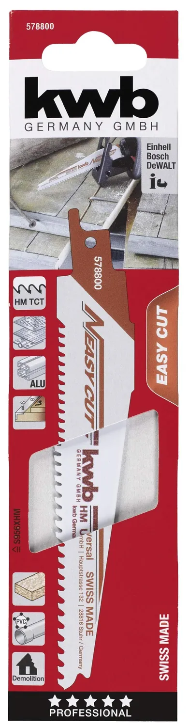 KWB 578800 lama sciabola universale EASY-CUT per legno metallo