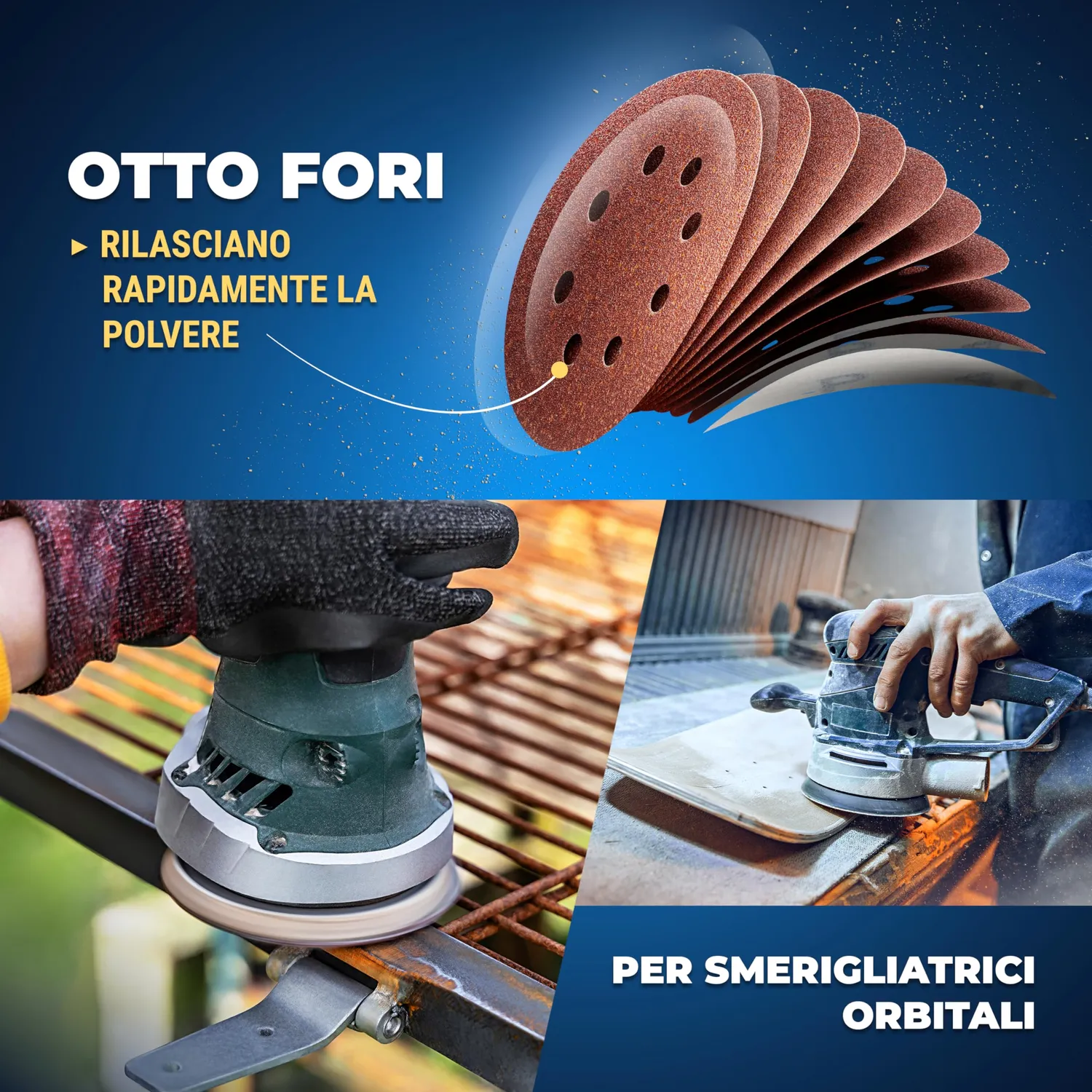 S&R 80 dischi abrasivi 125 mm 8 fori assortiti