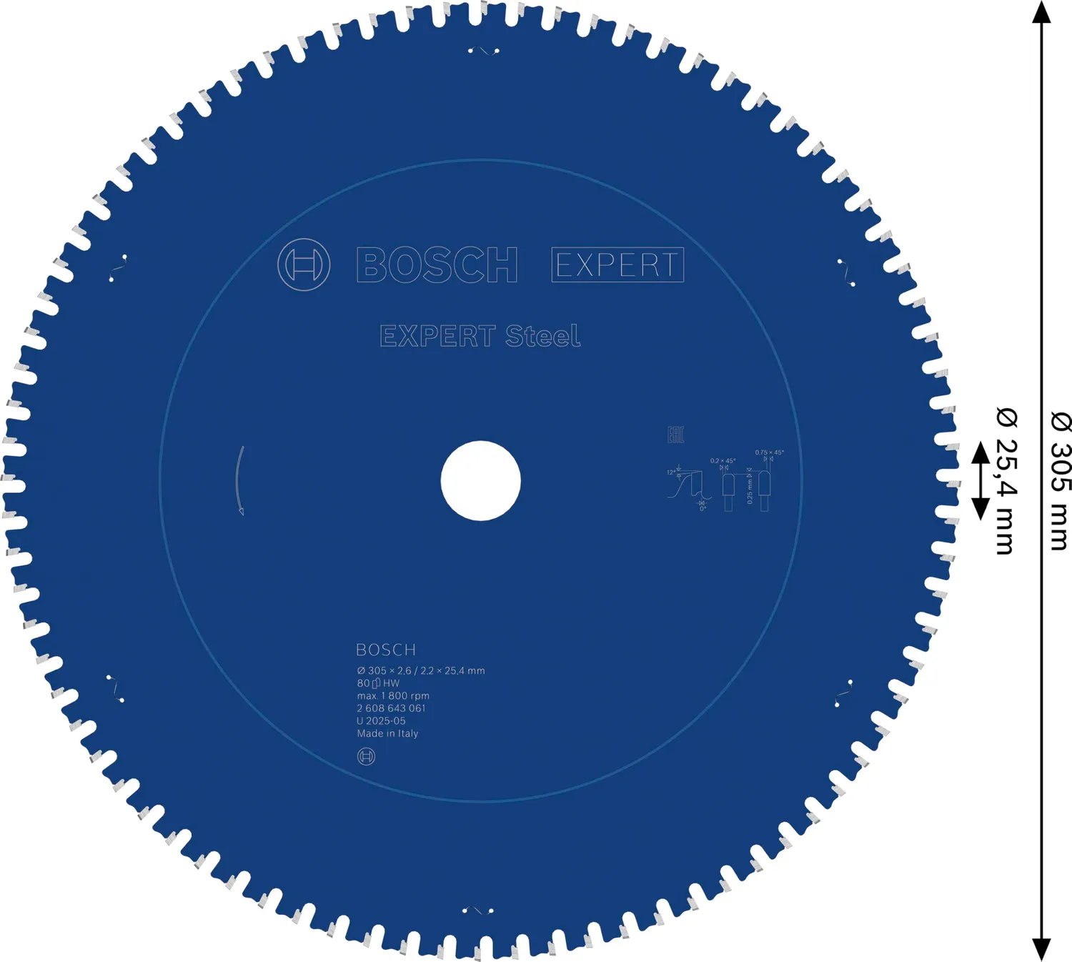 Bosch Expert CSB lama circolare 305 mm 80 denti metallo