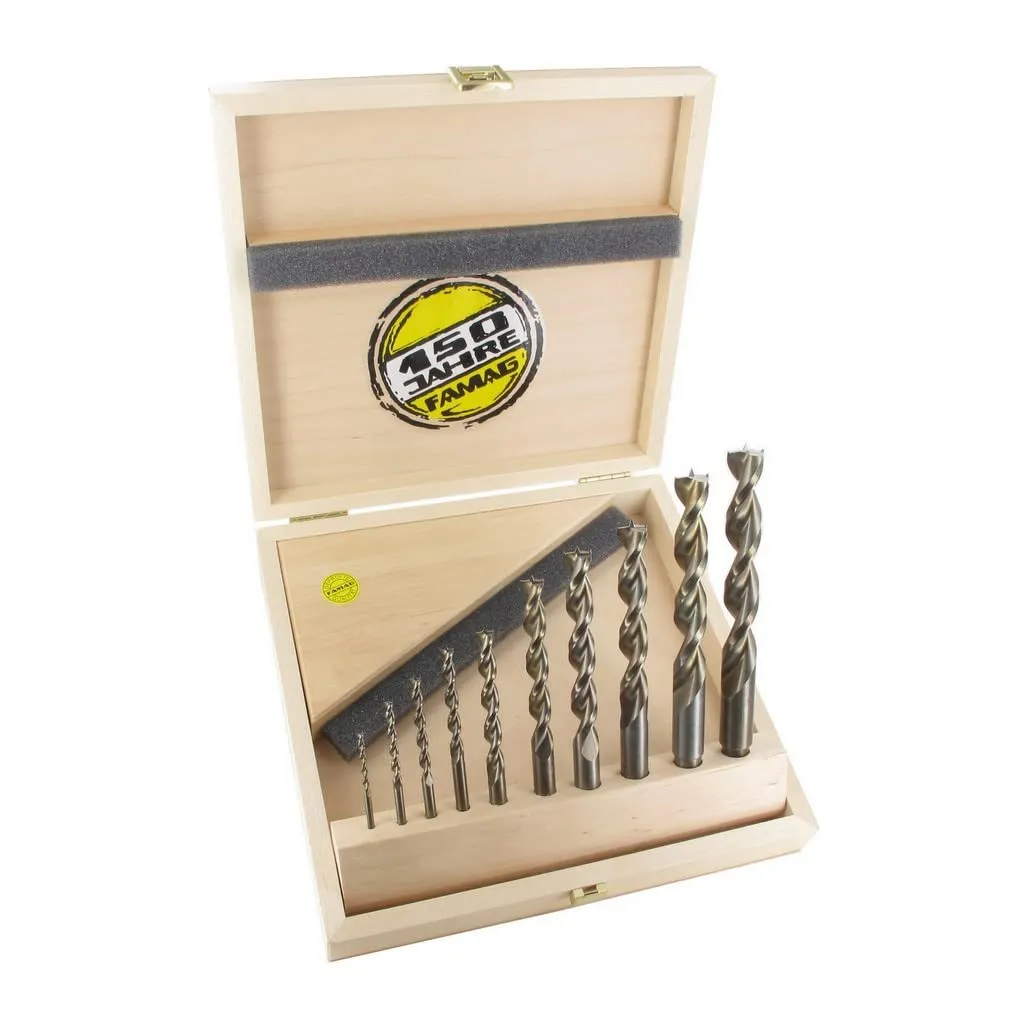 Famag 1594845 Set 5 punte legno HSS 4-10 mm valigetta