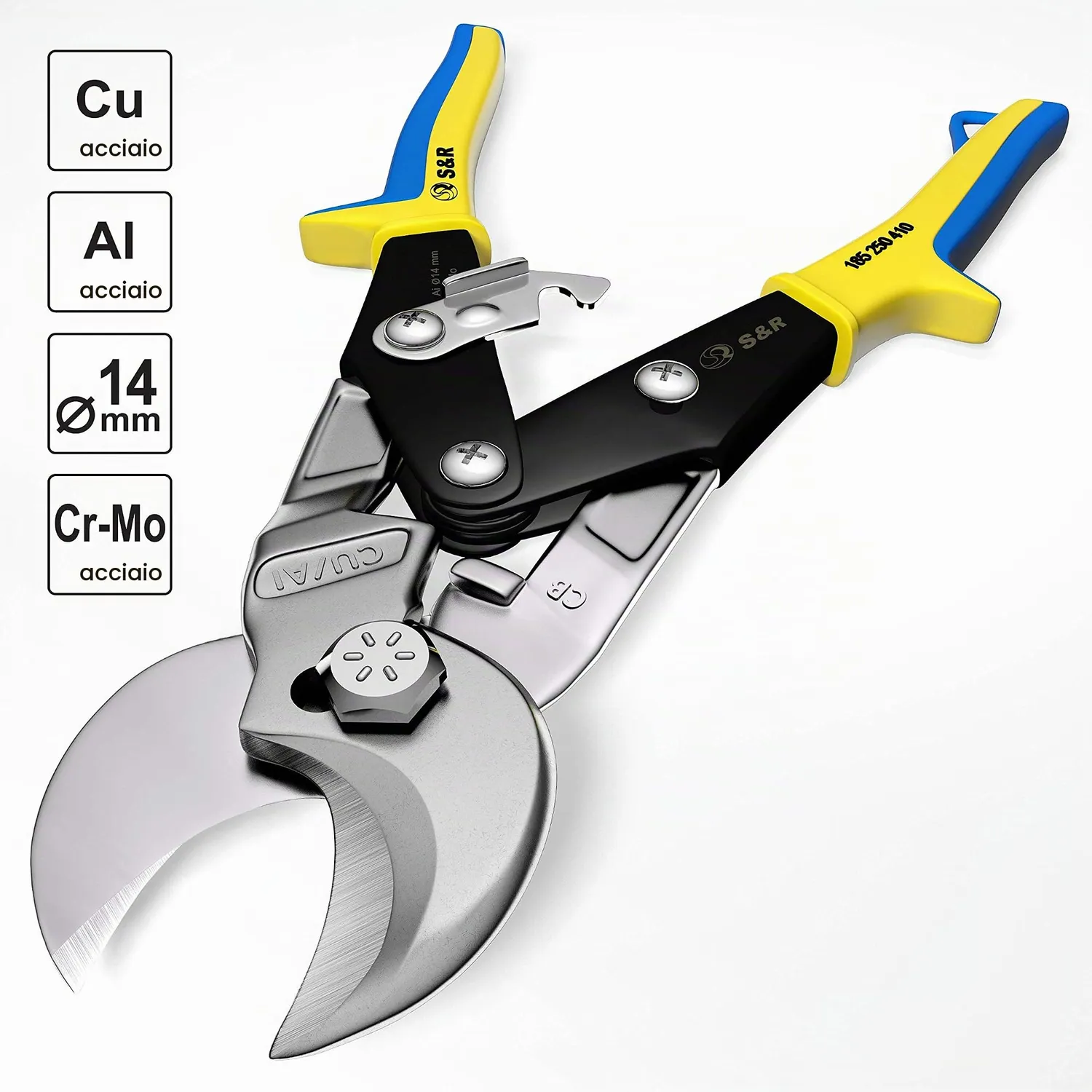 S&R Cesoia Cavi Rame Alluminio 14 mm 245 mm Doppio Tagliente