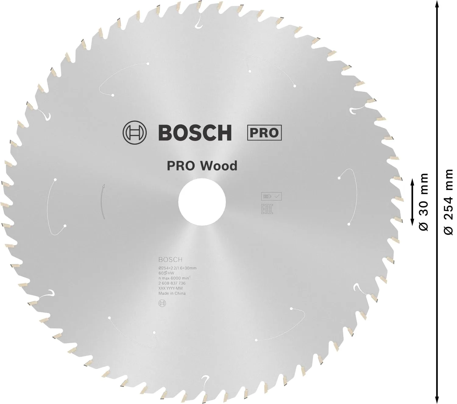 Bosch Expert Lama Circolare Legno 254 mm 60 Denti