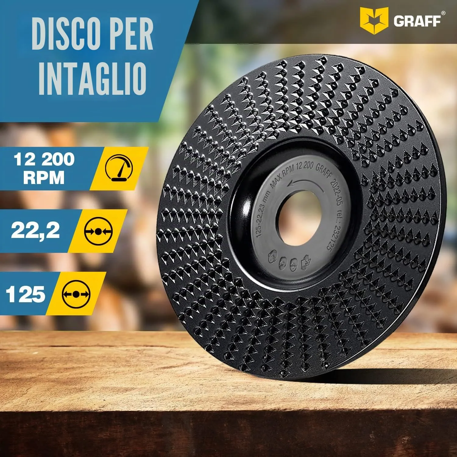 Graff disco raspa legno 125 mm intaglio smerigliatrice