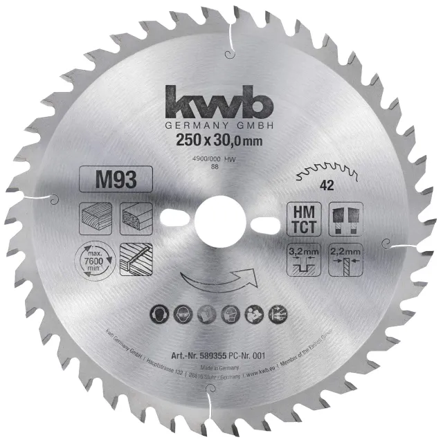 KWB 589355 lama circolare 250x30 mm 42 denti