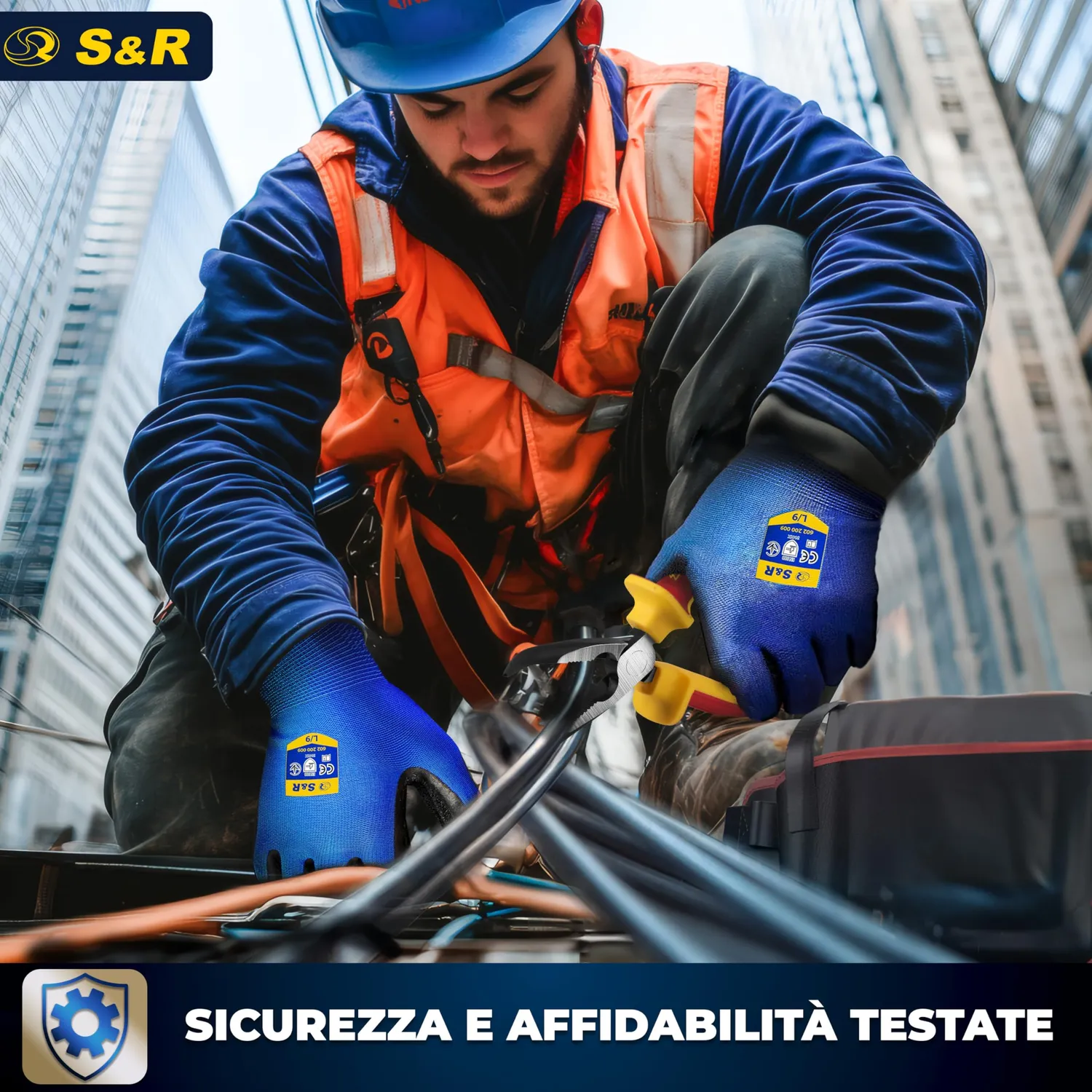 S&R pinza becco lungo curvo 200 mm VDE 1000V