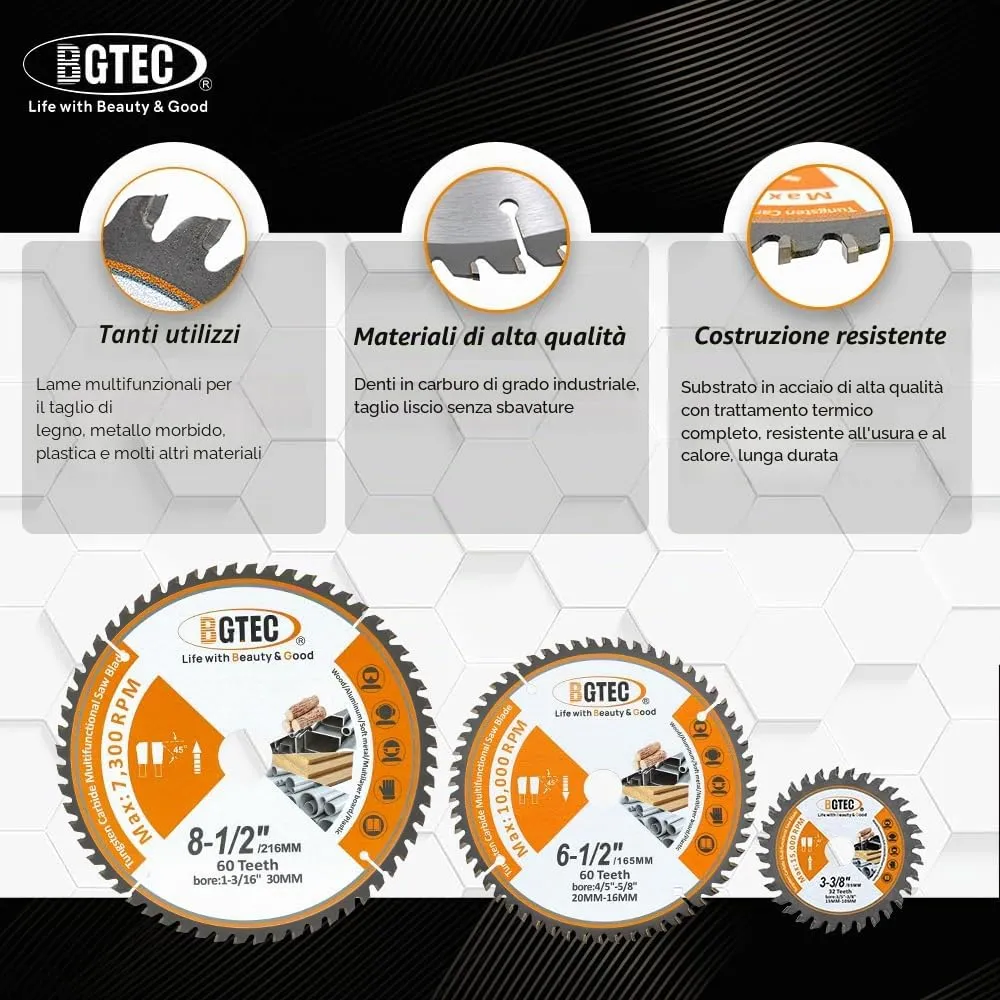 BGTEC lama circolare TCT 165x20 mm 60 denti uso generale