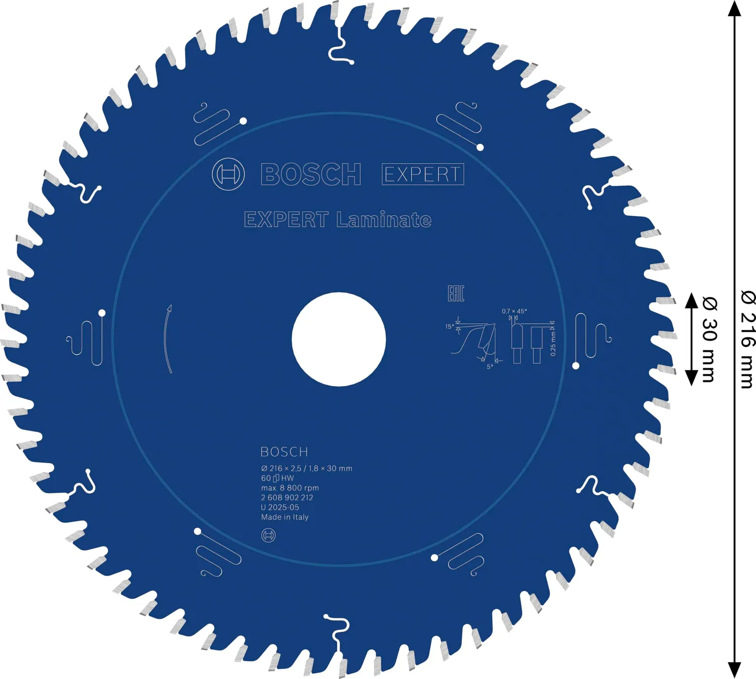 Bosch Expert Laminate lama 216x30 mm 60 denti per laminato