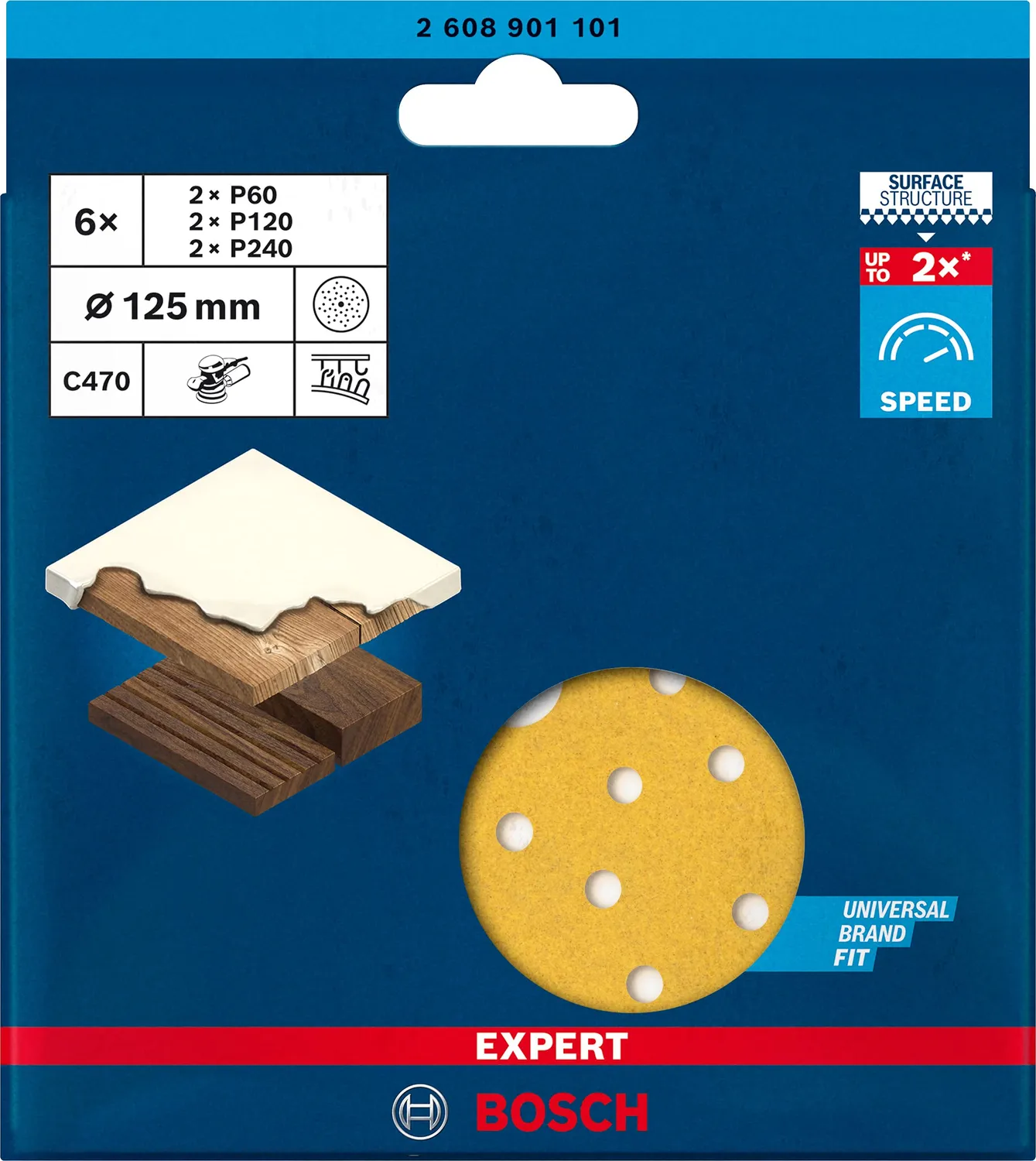 Bosch Expert C470 dischi abrasivi 125 mm 6 pezzi